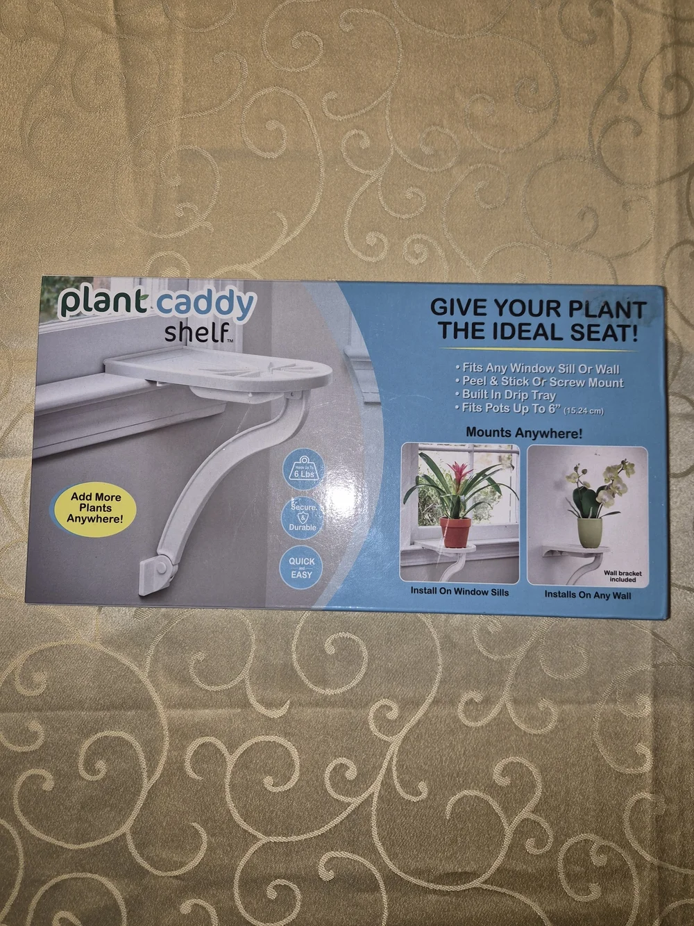 Plant Caddy Shelf - White Window/Wall Plant Shelf
